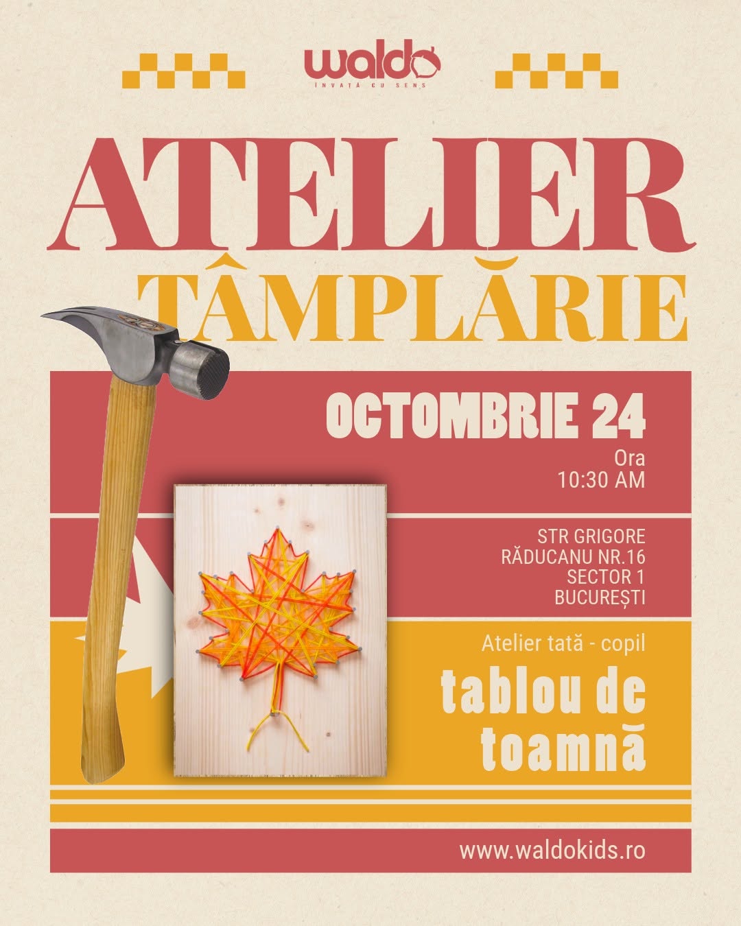 Atelier Micii Tâmplari: Tablou de toamnă (string art)