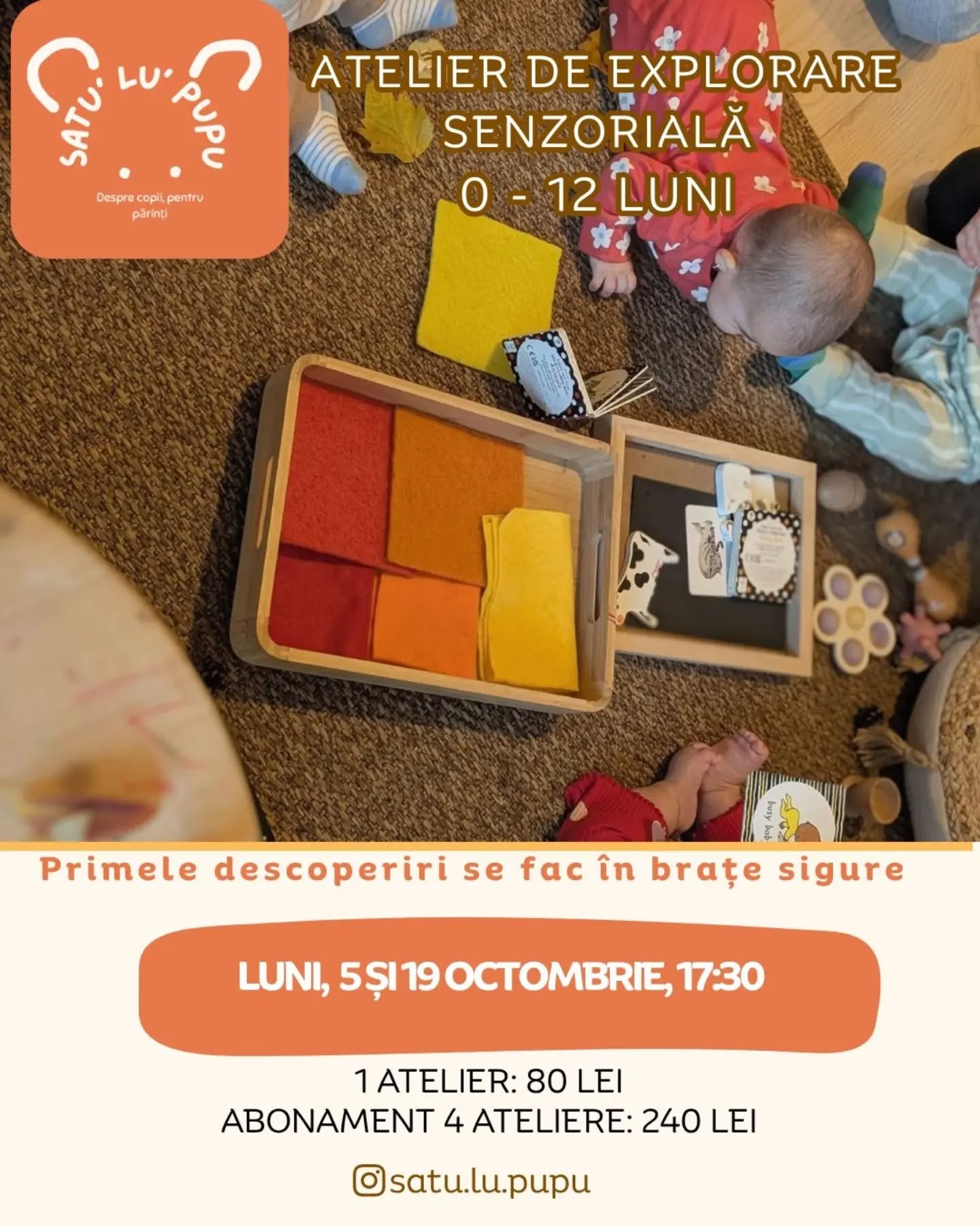 Atelier bebeluși – 0-12 luni – Explorare senzorială