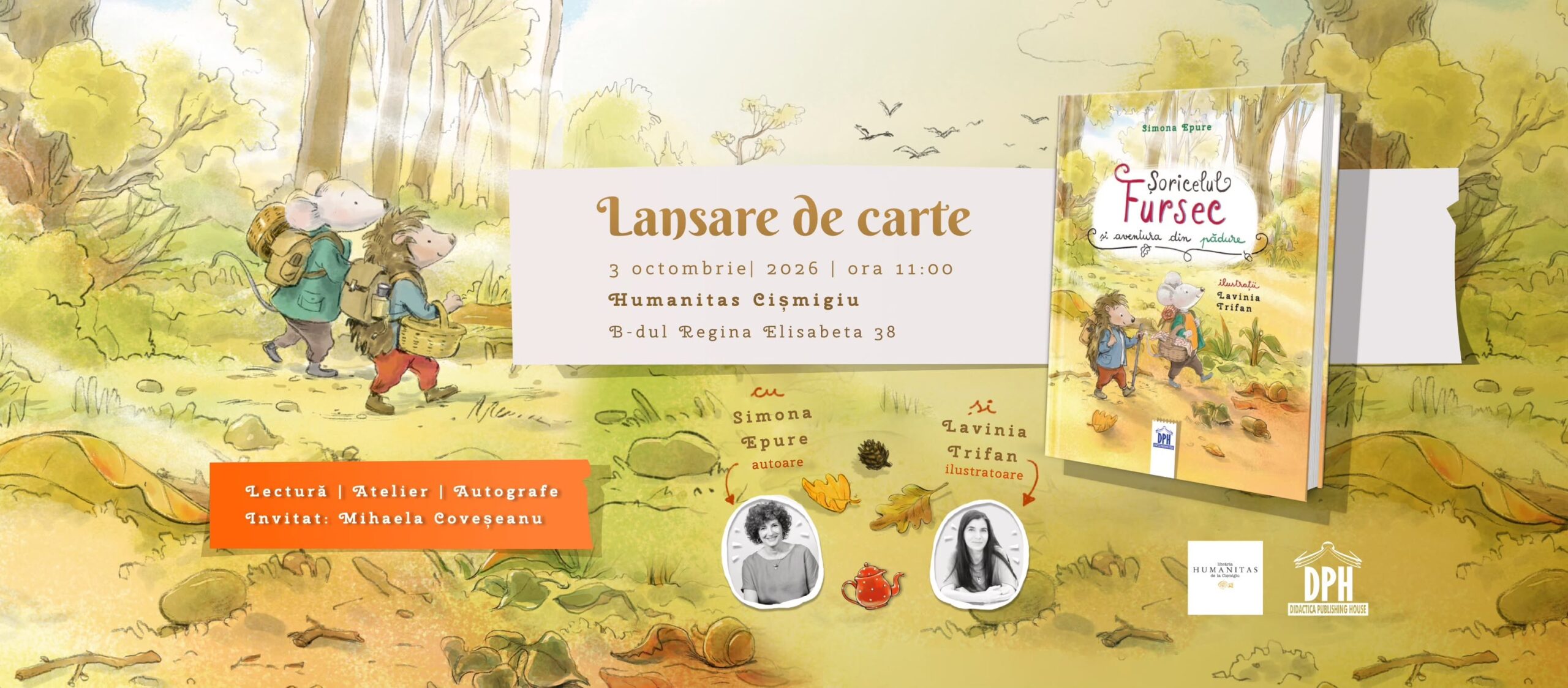 Lansare de carte & Atelier – Șoricelul Fursec și aventura din pădure