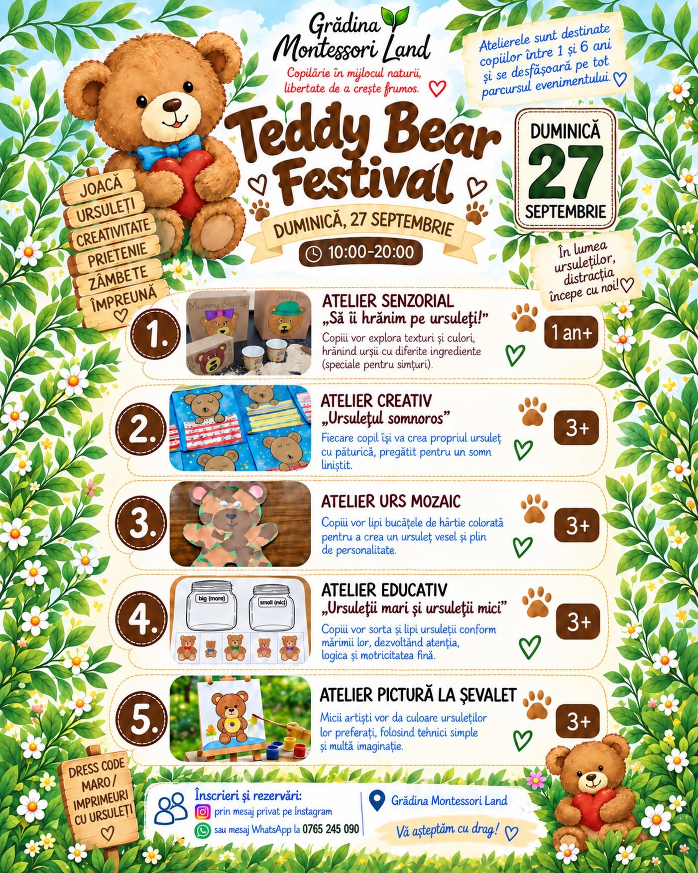 Teddy Bear Festival în grădina Montessori Land