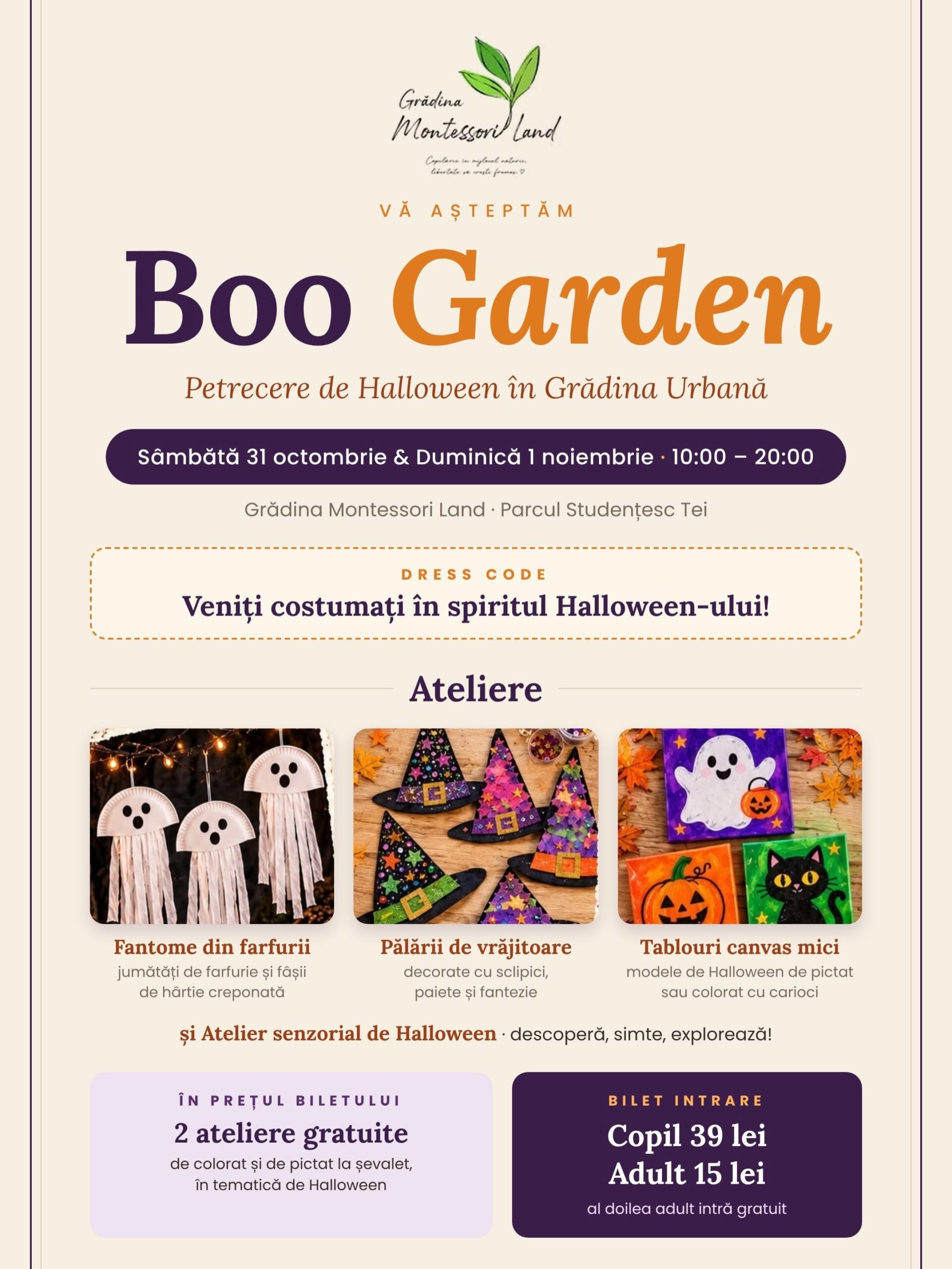 Boo Garden – Petrecere de Halloween în Grădina Urbană