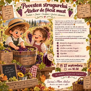 Povestea strugurelui – Atelier de făcut must