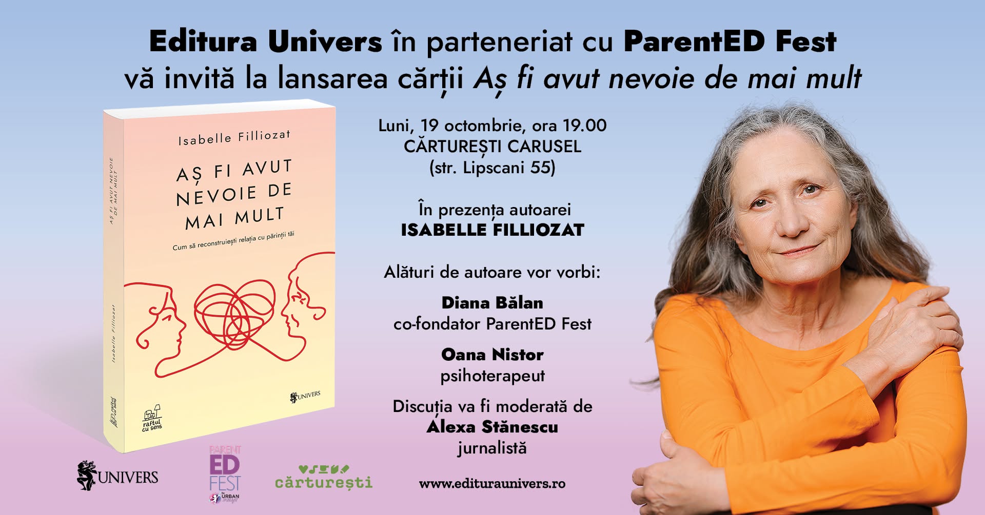 Lansare de carte „Aș fi avut nevoie de mai mult”
