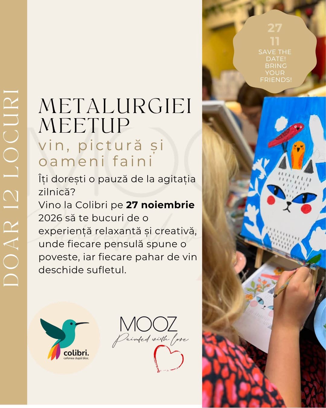 Metalurgiei MeetUp @Colibri: vin, pictură și oameni faini