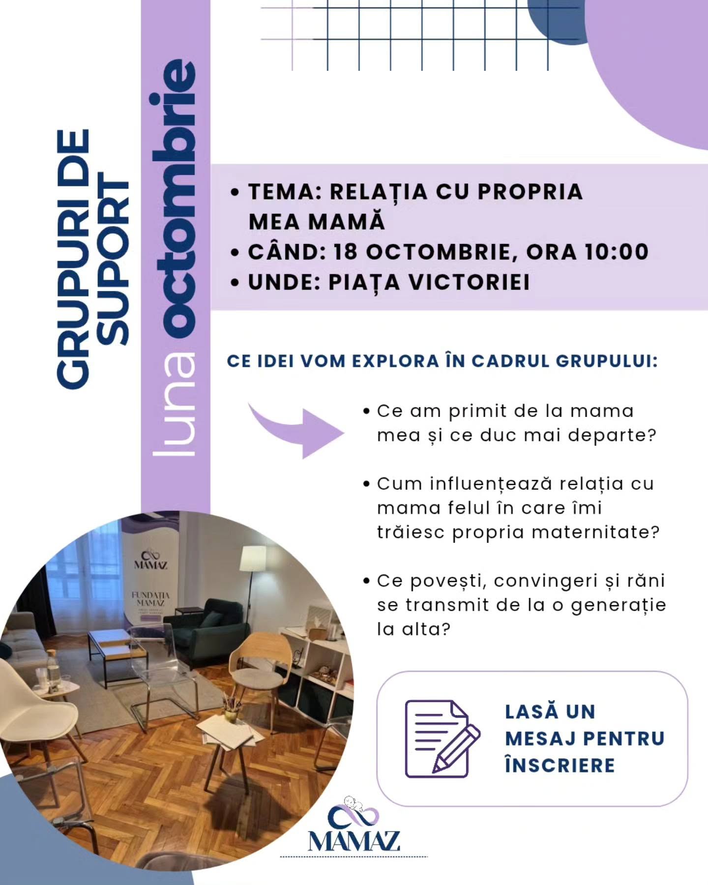 Grup de suport MAMAZ – Relația cu propria mamă