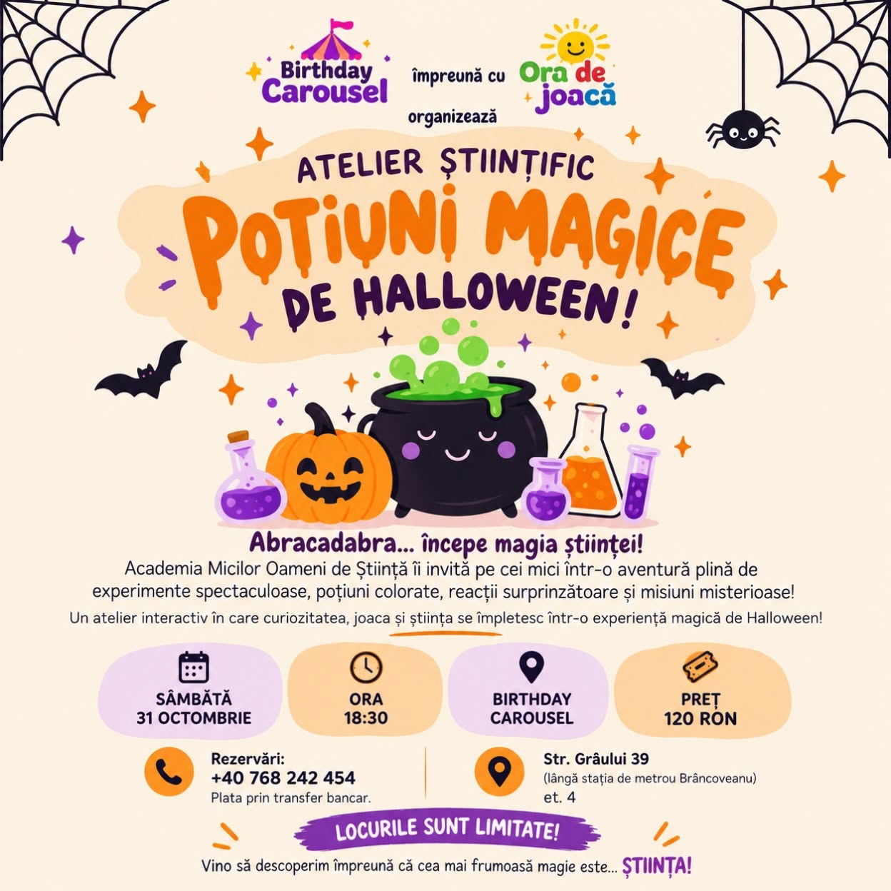 Atelier științific – Poțiuni magice de Halloween