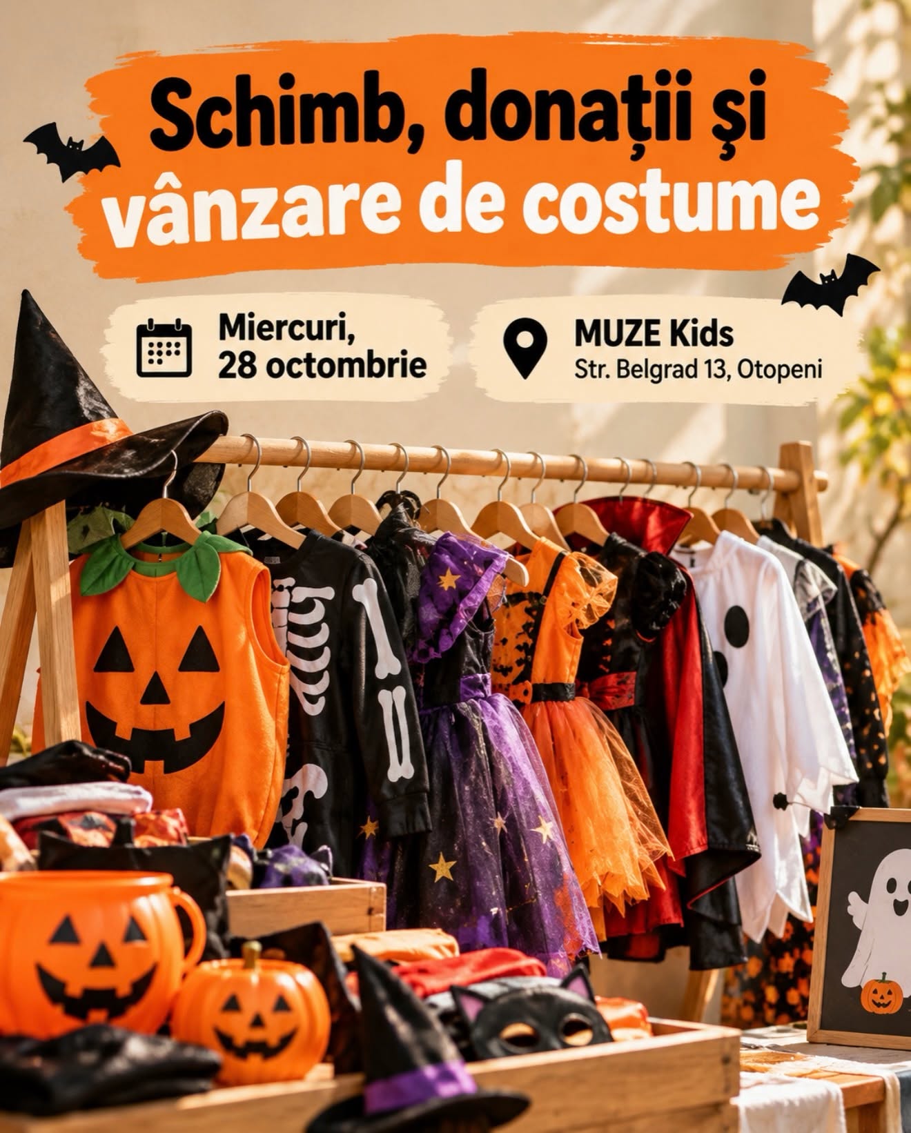 Howl-o-Ween: Pet & Kids Parade – Schimb, donații și vânzare de costume