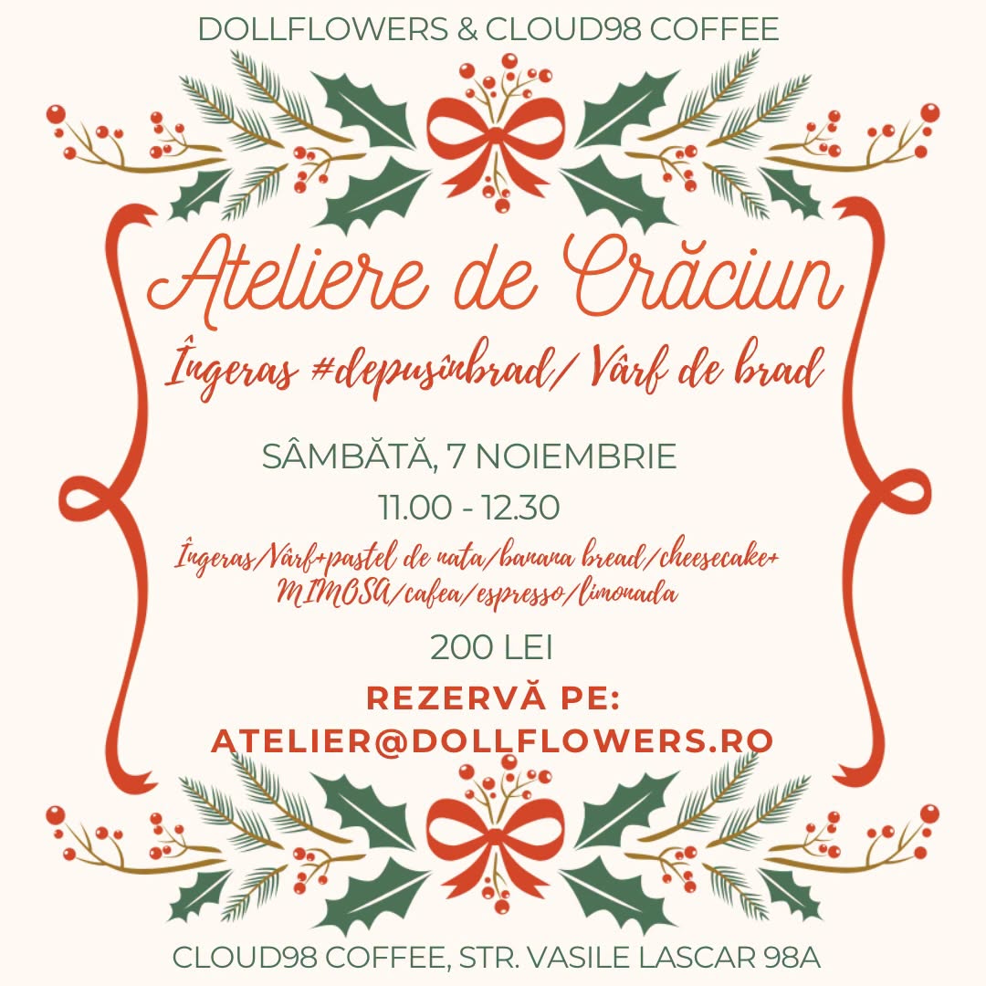 Atelier de Crăciun – Îngeraș/Vârf de brad